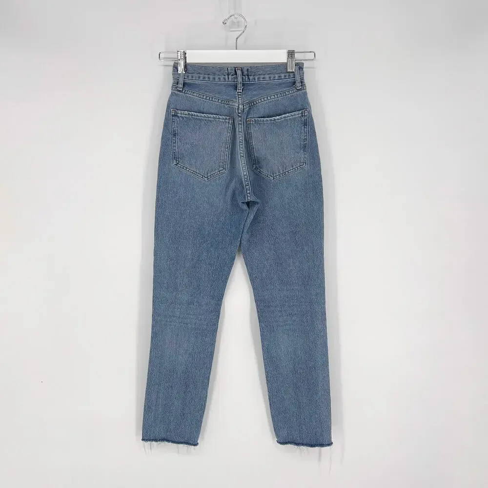 AGOLDE Remy High Rise Straight Jeans Women’s Size 23 Renewable Raw Hem - Picture 6 of 6
